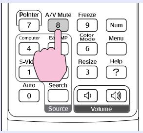 EPSON EMP-740 - Appuyez sur la touche [A/V Mute]. - 1