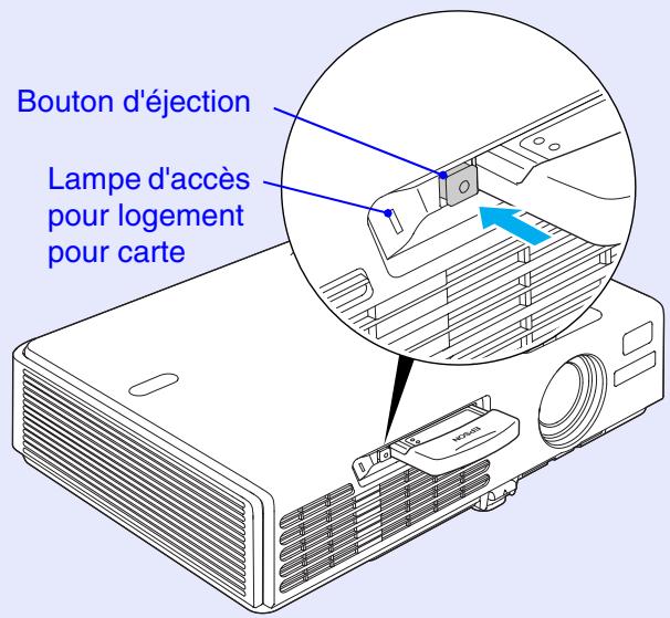 EPSON EMP-740 - Appuyez sur la touche d'éjection située à gauche du logement à carte. - 1