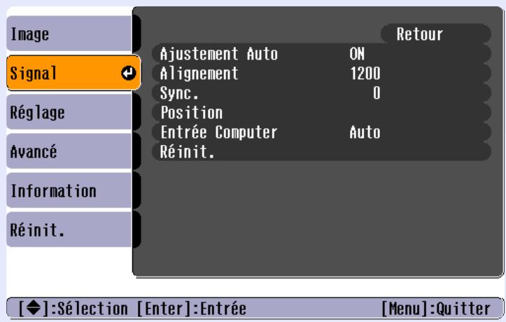 EPSON EMP-740 - ■ Menu "Signal" - 1