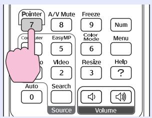 EPSON EMP-740 - Appuyez sur la touche [Pointer]. - 1