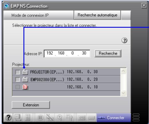 EPSON EMP-745 - Sélectionnez sur "Utilisez le mode de connexion IP." puis cliquez sur la touche "OK". - 4