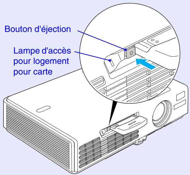 EPSON EMP-760 - Appuyez sur la touche d'éjection située à gauche du logement à carte. - 1