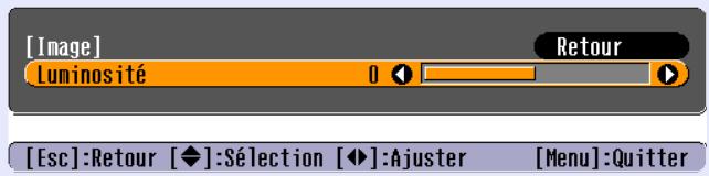 EPSON EMP-760 - Changez la valeur du réglage. - 2