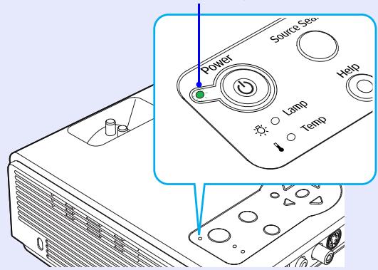 EPSON EMP-760 - Appuyez sur la touche [Power] du panneau de commande du projecteur ou de la télécommande pour allumer le projecteur. - 1