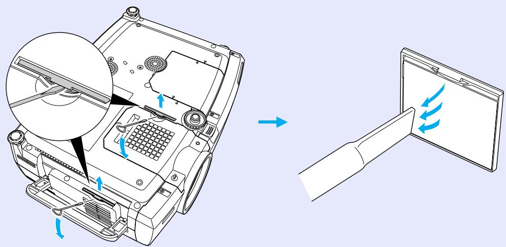 EPSON EMP-7850 - Nettoyage des filtres à air et de l'orifice d'entrée d'air - 2