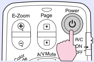 EPSON EMP-7850 - Appuyez sur la touche [Power] de la télécommande ou du panneau de commande du projecteur pour mettre en marche le projecteur. - 1