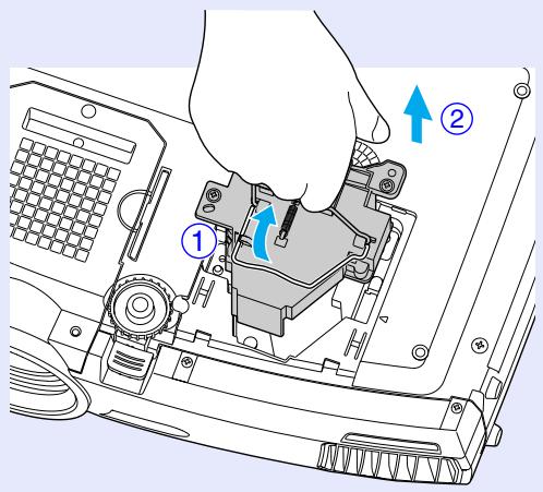 EPSON EMP-7850 - Sortez la lampe usagée. - 1