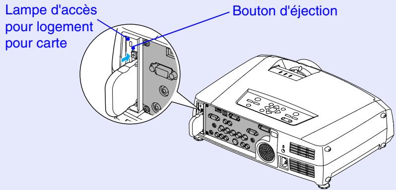 EPSON EMP-7850 - Appuyez sur le bouton d'éjection situé au-dessus du logement pour carte. - 1