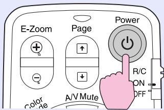 EPSON EMP-7850 - Appuyez sur la touche [Power] de la télécommande ou du panneau de commande du projecteur. - 1