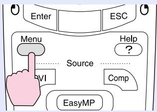 EPSON EMP-7850 - Appuyez sur la touche [Menu] de la télécommande ou du panneau de commande du projecteur. - 1