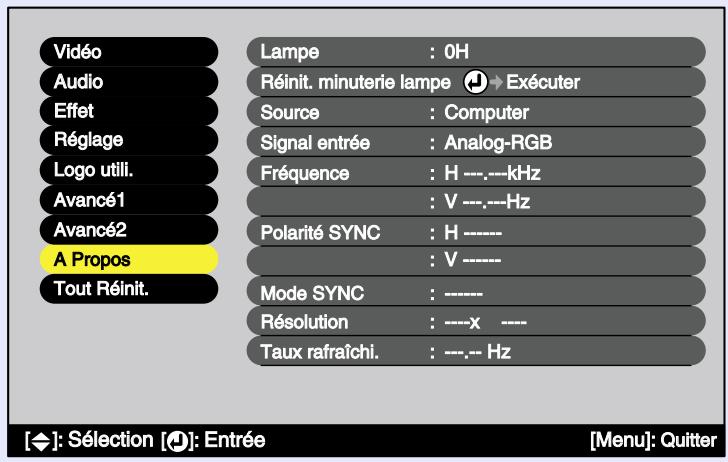 EPSON EMP-7850 - Menu "A Propos" - 1