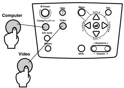EPSON EMP-8150NL - Si plusieurs appareils sont connectés au projecteur, Sélectionnez le port auquel la connexion a été effectuee - 1