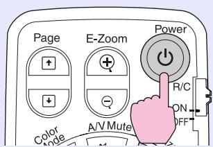 EPSON EMP-830 - Appuyez sur la touche [Power] de la télécommande ou du panneau de commande du projecteur. - 1