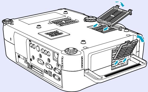 EPSON EMP-830 - Installez les filtres à air neufs. - 1