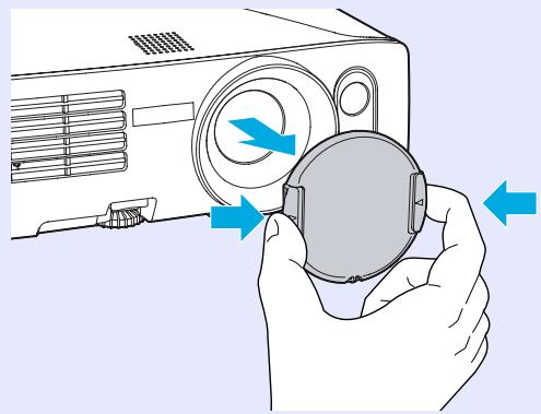 EPSON EMP-830 - Retirez le cache de l'objectif. - 1