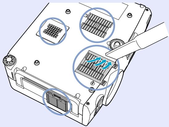 EPSON EMP-835 - Nettoyage des filtres à air et de l'orifice d'entrée d'air - 1