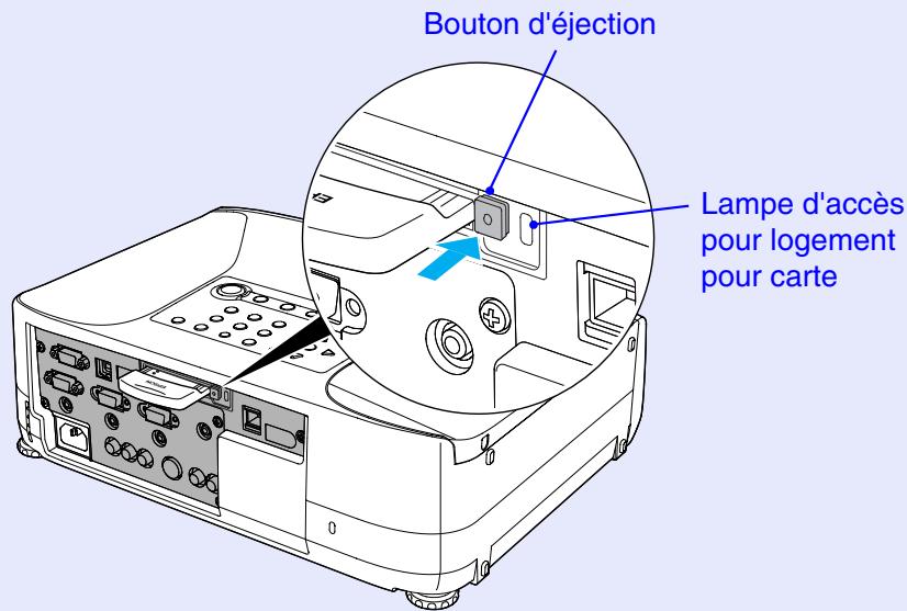 EPSON EMP-835 - Appuyez sur la touche d'éjection située à droite du logement à carte. - 1