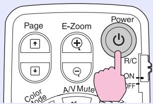EPSON EMP-835 - Appuyez sur la touche [Power] de la télécommande ou du panneau de commande du projecteur. - 1