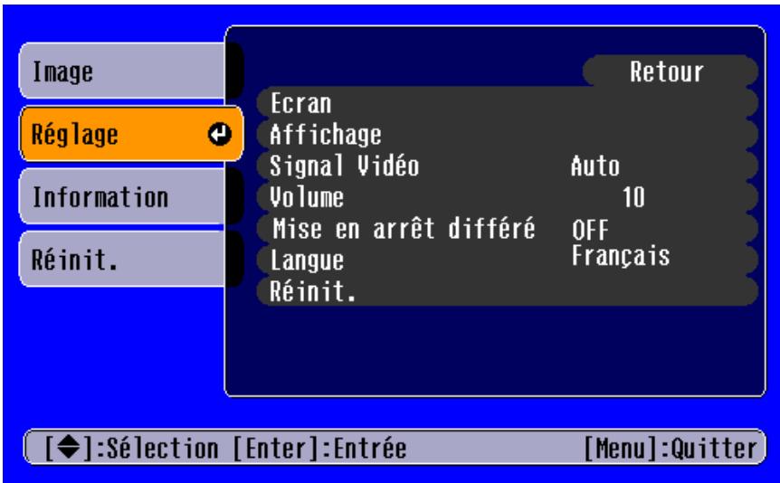 EPSON EMP-S1 - ■ Menu Réglage - 1