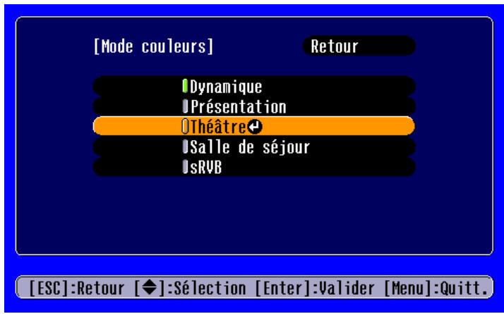 EPSON EMP-S1 - Les réglages peuvent être modifiés comme suit : - 2