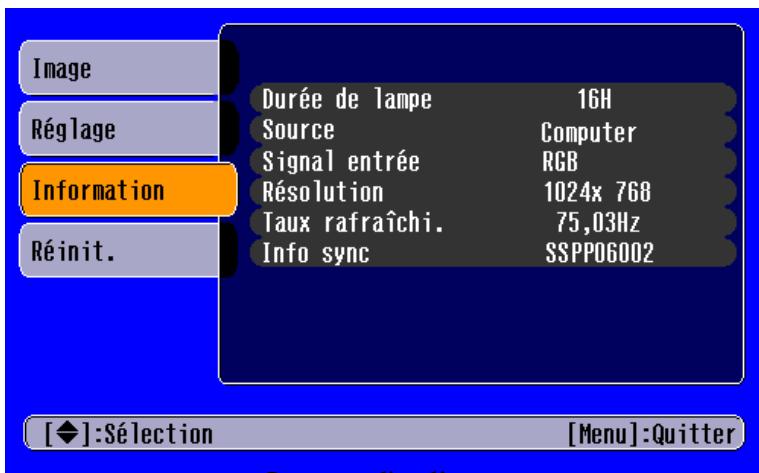 EPSON EMP-S1H - ■ Menu Informations - 1
