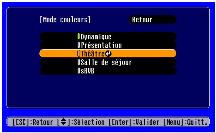 EPSON EMP-S1H - Les réglages peuvent être modifiés comme suit : - 2
