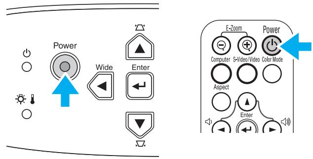 EPSON EMP-S1H - Appuyez sur la touche [Power]. - 1
