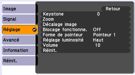 EPSON EMP-S4 - Menu "Réglage" - 1