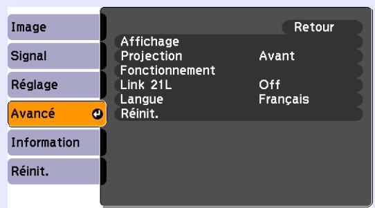 EPSON EMP-S4 - Menu "Avance" - 1