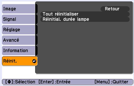 EPSON EMP-S4 - Menu "Réinit" - 1