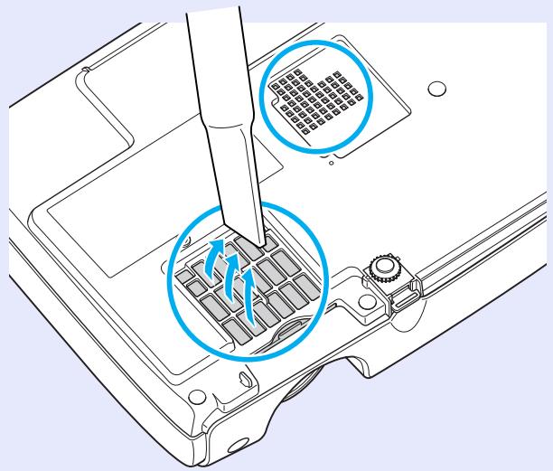EPSON EMP-S4 - Nettoyage du filtré à air et des orifices d'entrée d'air - 1