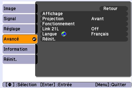 EPSON EMP-S5 - Menu Avancé - 2