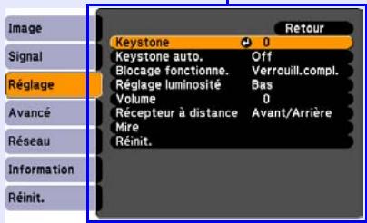 EPSON EMP-S5 - Sous-menu (Réglage) - 1