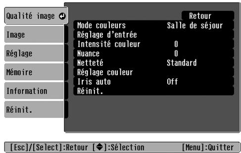 EPSON EMP-TW700 - Afficher un menu - 1