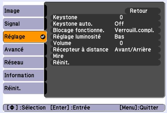 EPSON EMP-X56 - Menu Réglage - 1