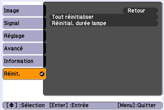 EPSON EMP-X56 - Menu Réinit. - 2