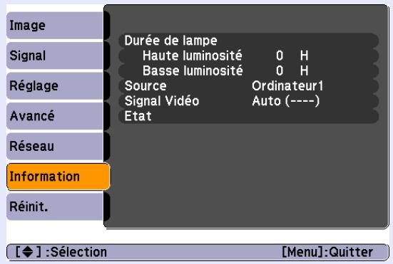 EPSON EMP-X56 - Menu Information (affichage uniquement) - 2