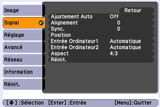 EPSON EMP-X56 - Menu Signal (EMP-83/822 uniquement) - 1