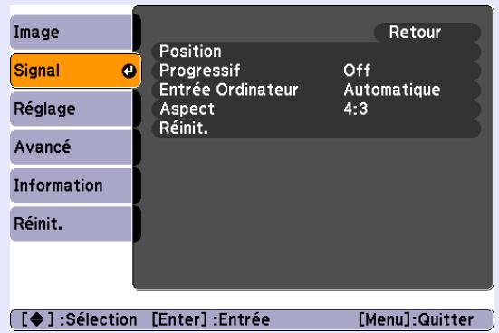 EPSON EMP-X56 - Menu Signal (EMP-X5/S5 uniquement) - 2