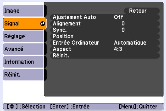 EPSON EMP-X56 - Menu Signal (EMP-X5/S5 uniquement) - 1