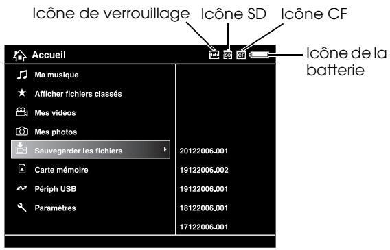 EPSON P-3000 - Utilisation de l'écran home - 1