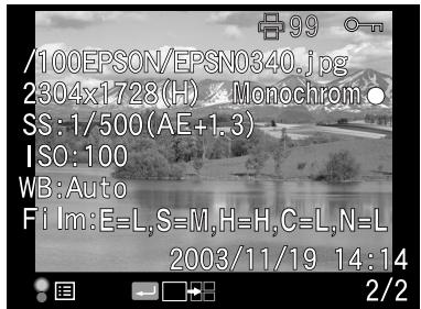 EPSON R-D1 - Affichage des informations détaillées - 1