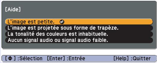 EPSON EB-1730W - Sélectionnez un élément de menu. - 1