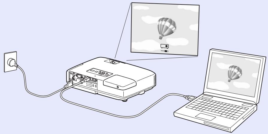 EPSON EB-1730W - Les images de l'ordinateur sont projetées. - 1