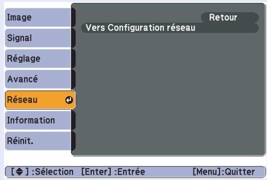 EPSON EB-1730W - Menu réseau (EB-1735W/1725 uniquement) - 1