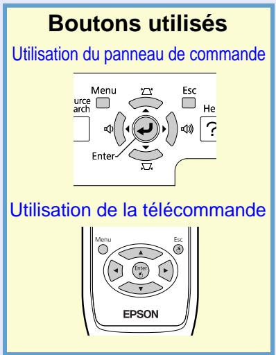 EPSON EB-1730W - Sélection dans le menu supérieur - 3