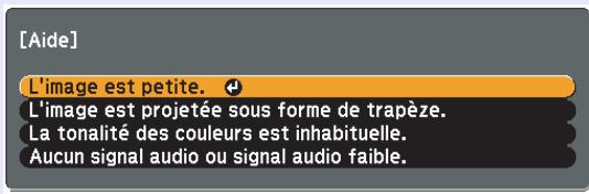 EPSON EB-W6 - Sélectionnez un élément de menu. - 1