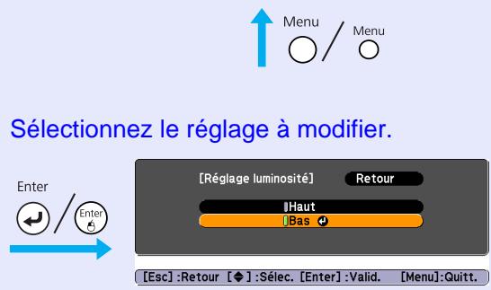 EPSON EB-W6 - Utilisation du menu de configuration (pour eb-w6) - 10