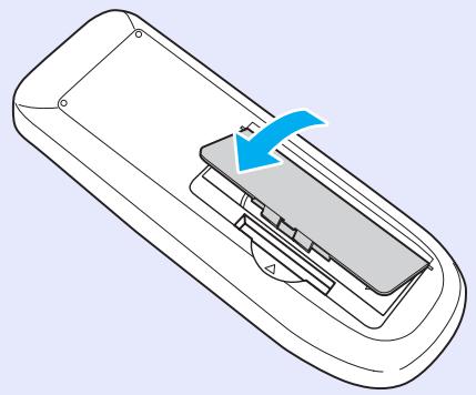 EPSON EB-X6 - Replacez le couvercle du compartiment à piles. - 1