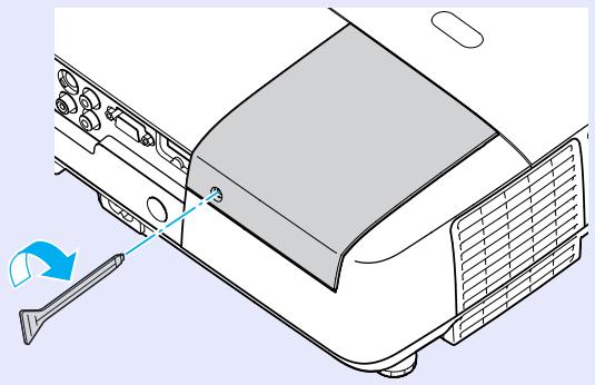 EPSON EB-X6 - Replacez le couvercle de la lampe. - 1